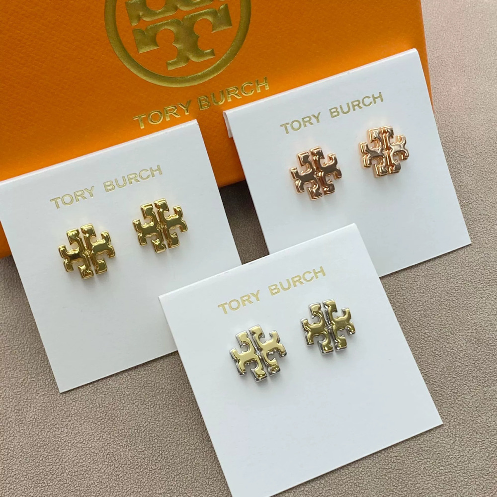 Tory Burch Letter Stud Earrings